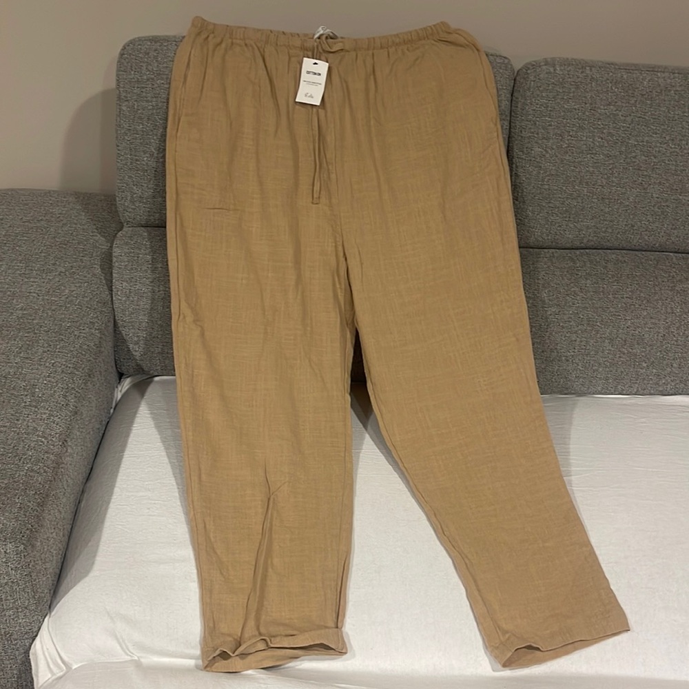 Crème linen beach pants size 12